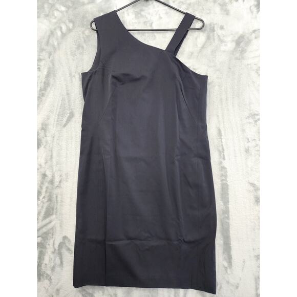 Pauw Amsterdam Wool One Shoulder Sheath Dress Size 4 Black Back Zip Slit Party - Picture 1 of 9